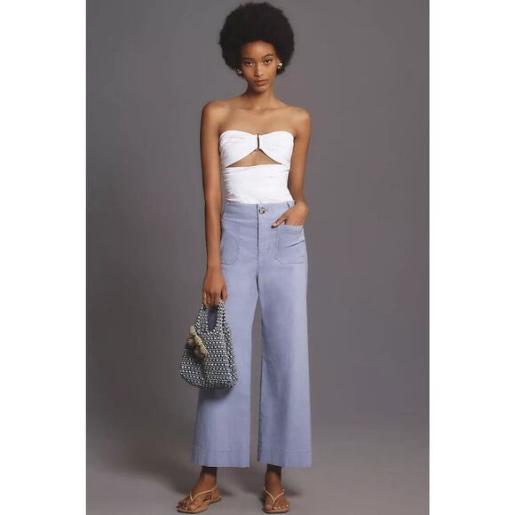 Anthropologie Pants - NWT Anthropologie Maeve The Colette Cropped Wide-Leg Pants Sz 34 LAVENDER 7F471